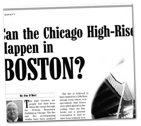 Banker & Tradesman -Can the Chicago High-rise Fire happen in Boston?