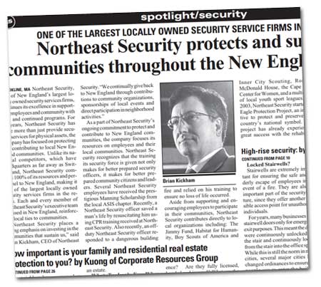 Northeast Security protects and supports communities throughout the New England region